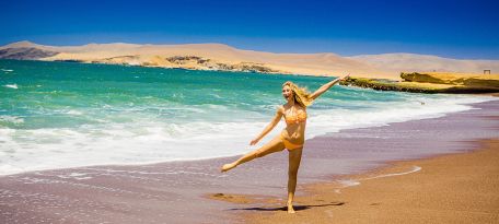 Visiting the Red Beach of Paracas.