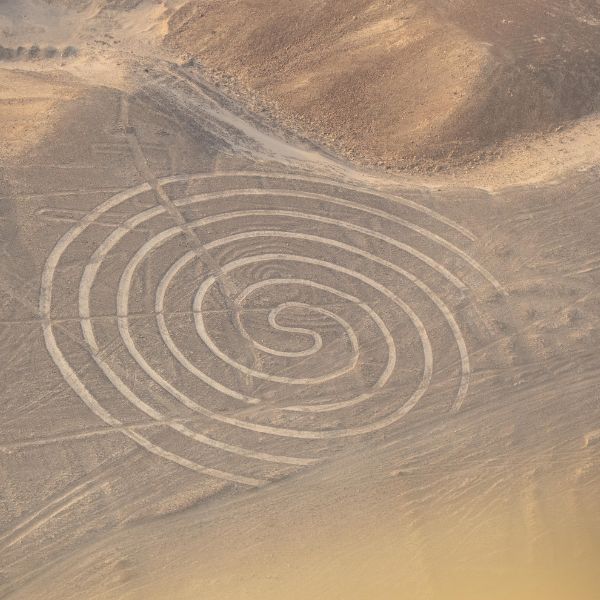 Spiral Figure on the Nazca Desert.
