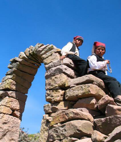 Childre of the Taquile Island.