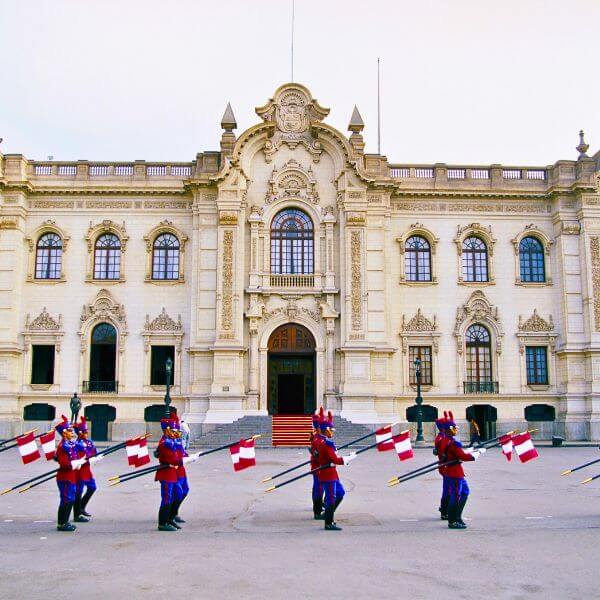 Overlooking the Goverment Palace of Lima.