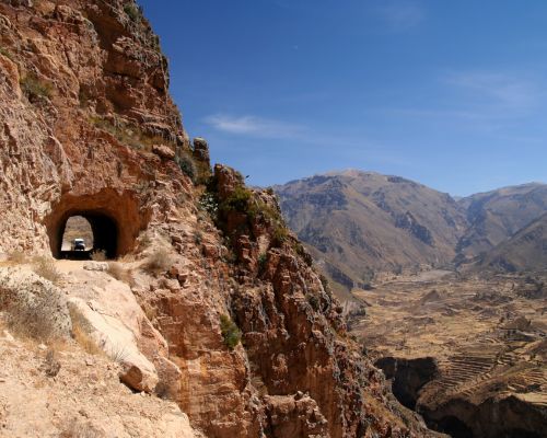Road to Cruz del Condor at the Colca Canyon