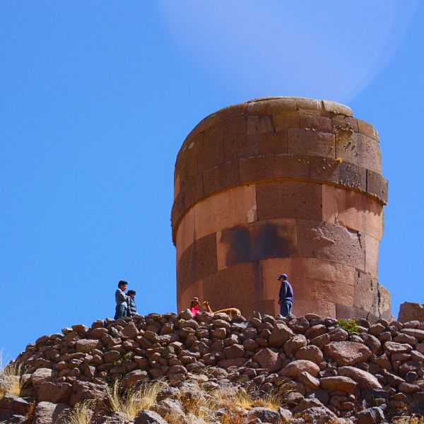 Visiting the Grave of Sillustani from Puno.