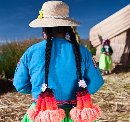 Meeting the Uros People during our visit at the Lake Titicaca.