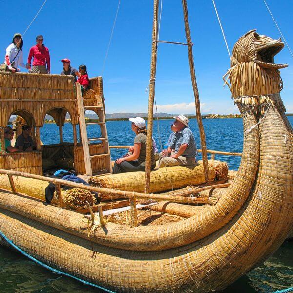 Tour aboard a Totora Reed Boat Around the Uros Islands.