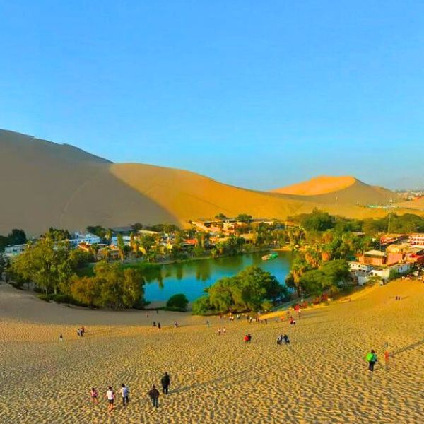Visiting the Huacachina Lagoon in Ica Peru.