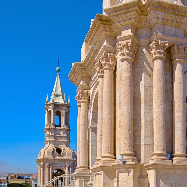 A visit to the Cathedral of Arequipa during our City Tour.