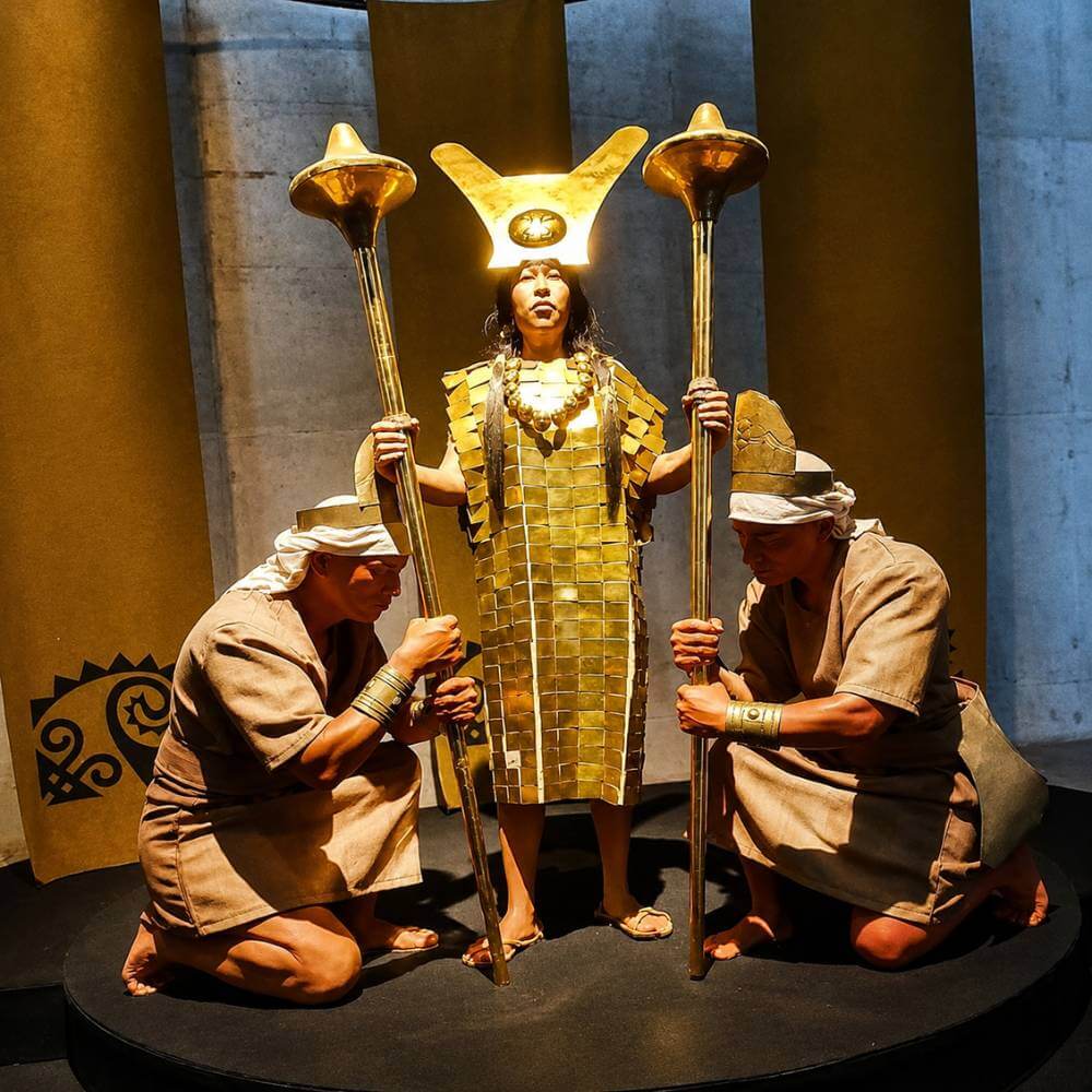 Reconstruction of the Lady of Cao inside the Cao Museum at the El Brujo Archaeological Complex near Trujillo